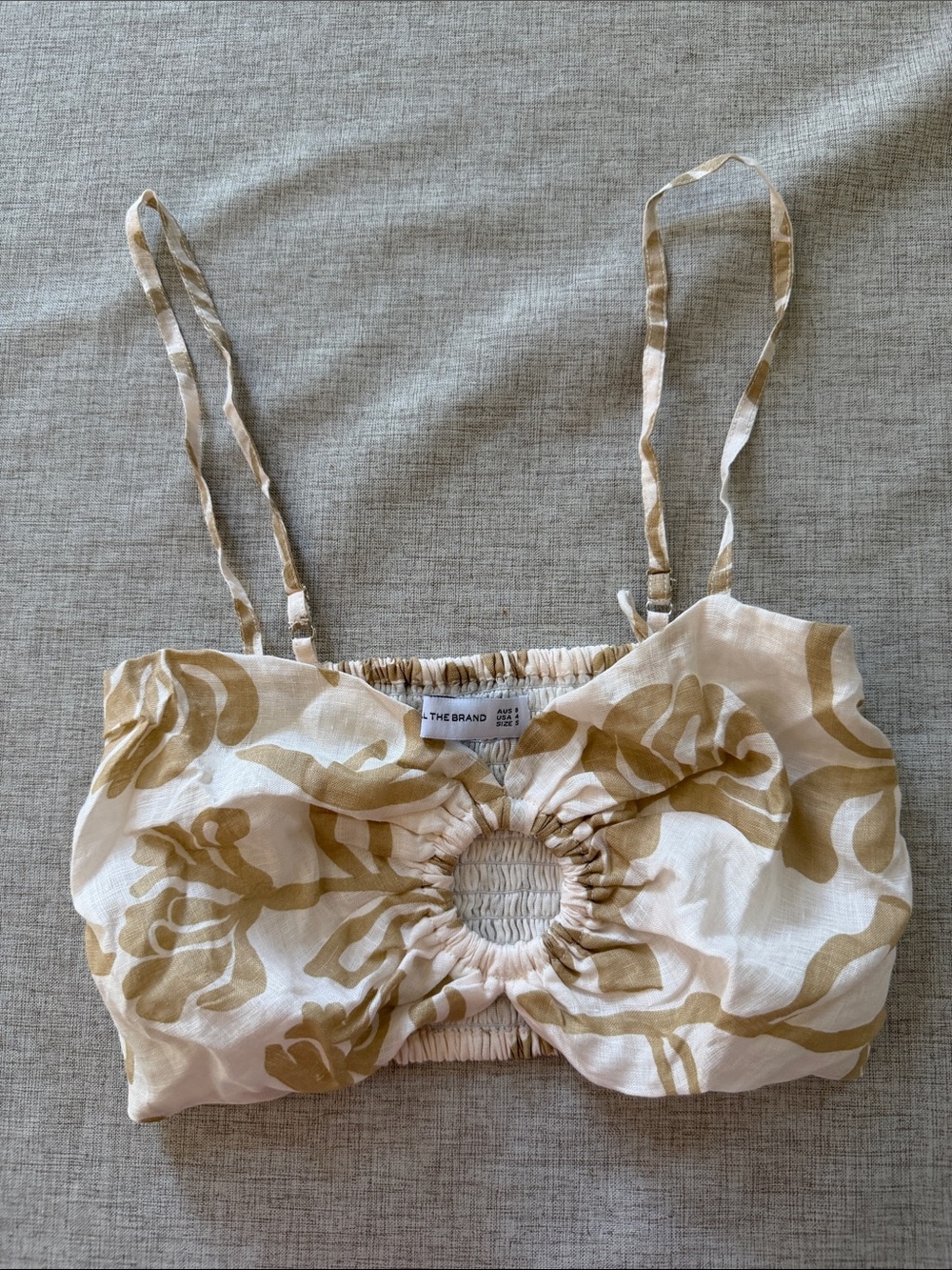 Faithfull‎ the Brand 100% Linen Liberta Crop Top in Ensola Print Women’s Small